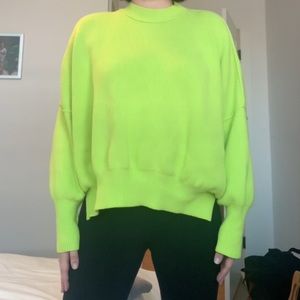 Free People Lime Green Sweater